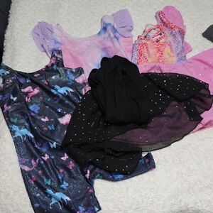 Bundle Of Colorful Girls' Dancewear/gymnastics Outfits